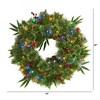 Nearly Natural 24” Mixed Pine Artificial Christmas Wreath with 50 Multicolored LED Lights, Berries and Pine Cones - 2 of 4
