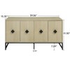 TIRAMISUBEST Natural Wood 4-Door Sideboard with Carved Details - Mobile File Cabinet with Storage for Dining Room & Office Organization - 4 of 4