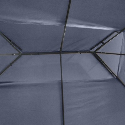 Gray 13' x 10' Steel Frame Patio Gazebo with Double Vented Roof