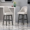 Set of 2 Boyd Modern Upholstered Swivel Barstools Beige: 31" Seat, Rubberwood - Christopher Knight Home - 2 of 4