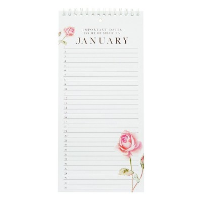 Pipilo Press Spiral Floral Daily and Monthly Perpetual Desk Calendar Planner Organizer, Flip Pages, 5 x 10 in
