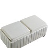 Alilang 45.50 inches Upholstered Storage Ottoman with Removable Cushions and Modern Channel-Tufted Design-Beige - 4 of 4