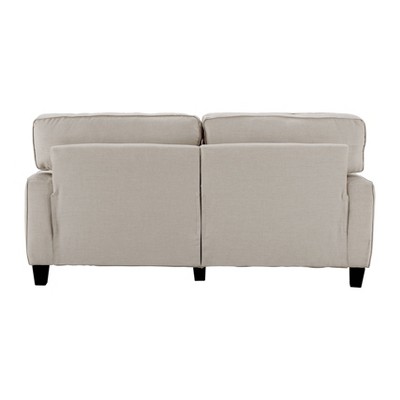 Light Gray Linen Track Arm Sofa with Removable Cushions