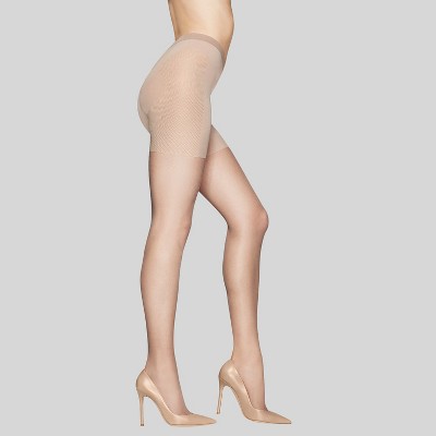 HUE So Silky Sheer Control Top Pantyhose with Invisible Reinforced