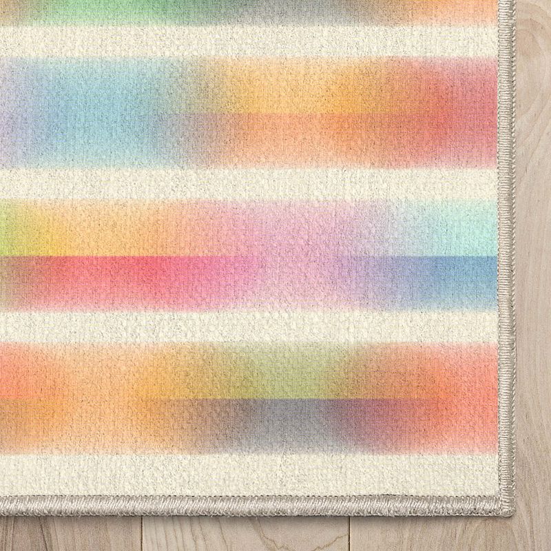 Well Woven Geometric Modern Washable Area Rug - Multi Color Bright Striped Gradient - For Living Room, Bedroom and Office, 4 of 8