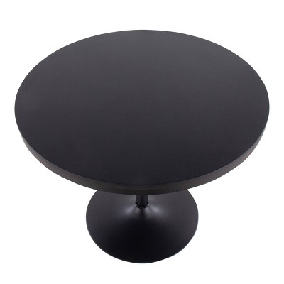36" Dakota Black Distressed Wood & Metal Round Dining Table