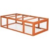Outdoor Wooden Rabbit Hutch with Secure Wire Frame and Open Top Access,Large Bunny Cage Habitat for Small Animals - LAOTIES - 3 of 4