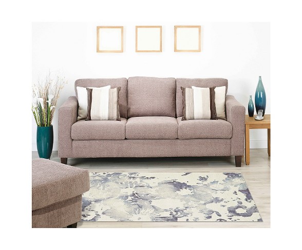 5'X8' Splatter Hooked Area Rugs Indigo/Purple - Room Envy