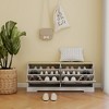 KWPZQEB Shoe Storage Bench with Flip Drawer & Adjustable Shelf, Shoe Organizer with Padded Seat Cushion, Small Shoe Cabinet for Entryway, Hallway - 3 of 4