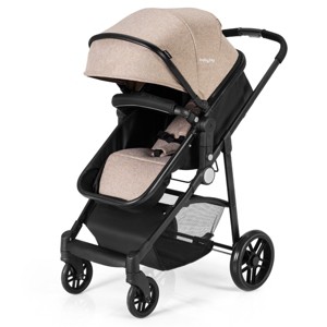 Infans Foldable Baby Stroller Kids Travel Newborn Infant Buggy Pushchair Coffee - 1 of 4