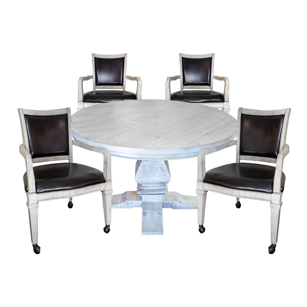 Photos - Dining Table Hathaway Montecito Dining and Poker Table Set with Four Chairs - Driftwood