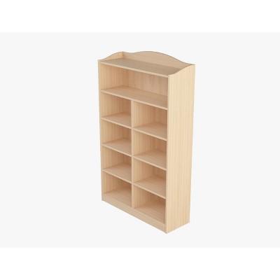 Adjustable Natural Wood 60" Kids Bookcase with Arch Top