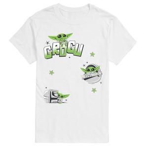 Men's - Star Wars - The Mandalorian Grogu Patches Short Sleeve Graphic T-Shirt - 1 of 3