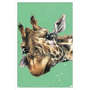 Trends International Snowtap - Giraffe Photobomb Framed Wall Poster Prints - 1 of 4