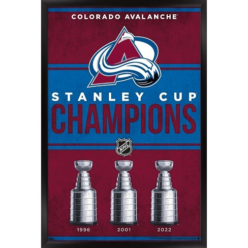 Trends International NHL Colorado Avalanche - Champions 23 Framed Wall  Poster Prints Black Framed Version 14.725 x 22.375