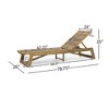 Acacia Wood Patio Chaise Lounge -Slat Paneling, Patio Accent Chair, Sleek Exotic Adjustable Outdoor Recliner Chair -Christopher Knight Home - 4 of 4