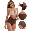 INSPIRE CHIC Women's High-Waisted Tummy Control Butt Lifting Seamless Solid Body Control Panties 2 Packs - 3 of 4