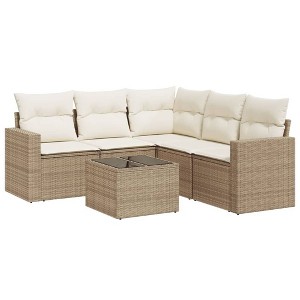 vidaXL Garden Sofa Set Beige - 1 of 4