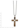 Black Bow Jewelry Men's Stainless Steel & Tiger's Eye Large Cross Necklace, 22 Inch - image 2 of 4