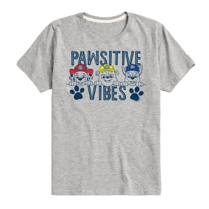 Boys' - Paw Patrol - Pawsitive Vibes Rubble Marshall Chase Short Sleeve Graphic T-Shirt - 1 of 4