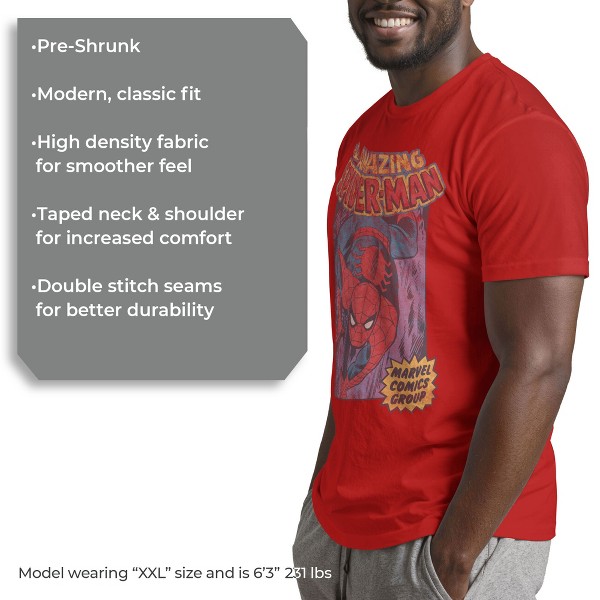 Playera Marvel: Spider-Man Distressed Amazing Spider para hombre 6