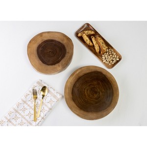 Transpac Wood 12 in. Brown Everyday Natural Instincts Large Server - 1 of 2