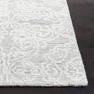 Gray Floral Hand-Tufted Wool 8' x 10' Area Rug