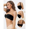Allegra K Women's Underwire Lightly Soft Unpadded Breathable 3/4 Cup Strapless Bralettes 2 Packs - 3 of 4