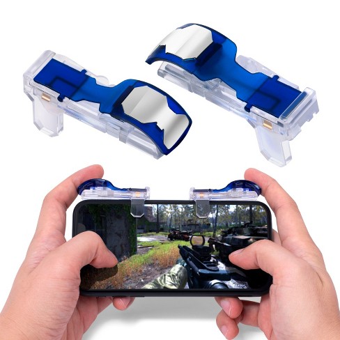 Insten Mobile Game Controller For Pubg Fornite L1r1 Game Trigger Sensitive Button For Ios Android Silver Target