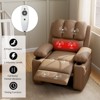 Widened Recliner with Vibration and Heating Massage, Simple Tilt with 1.5 Times Sponge Filling, Retro PU Leather Massage Recliner with Cup Holder - 4 of 4