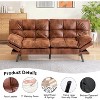 Dyonery 71-inch leather sofa, with adjustable backrest and armrests, multiple mode switching, fashionable sofa, suitable for small-sized apartments - 4 of 4