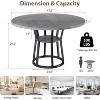 47.2" Round Dining Table for 4-6, Farmhouse Kitchen Table with Storage Shelf, Modern Wood and Metal Circle Table for Dining Room - 2 of 4