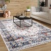 Vintage Washable Area Rug, Non-Slip Low Pile Throw Carpet - Stain Resistant Non-Shedding Easy Clean Floor Mat for Bedroom Living Room - 4 of 4