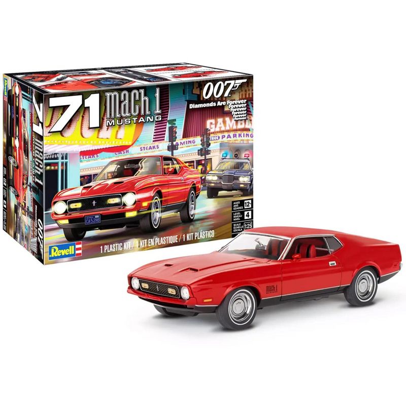 Level 4 Model Kit 1971 Ford Mustang Mach 1 James Bond 007 "Diamonds Are Forever" (1971) Movie 1/25 Scale Model by Revell, 2 of 7