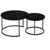 CAVINAS Coffee Tables for Living Room 27.56" Round Coffee Table Set of 2, Nesting End Table Set with Wooden Tabletop and Sturdy Metal Base - 2 of 4