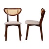 Baxton Studio 2pc Dannell Fabric and Wood Dining Chairs Gray/Walnut Brown/Light Brown: Mid-Century, Rattan Detail, Foam Cushion - 4 of 4