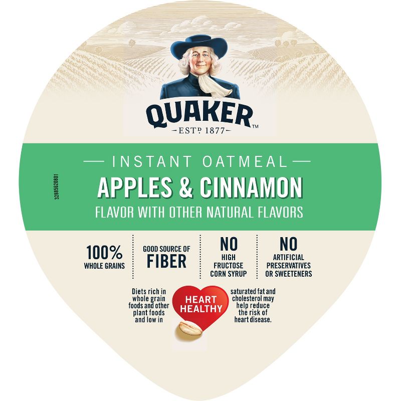 Quaker Instant Oatmeal Cup Apple Cinnamon 1.51oz, 5 of 8