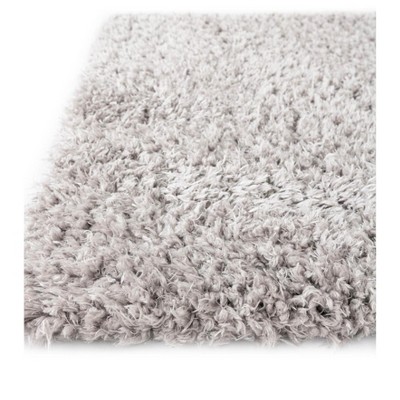 Silver Screen Shag 4x6 ft Rectangular Area Rug with Braided Fringe