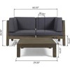 NicBex Modular Sectional Sofa Set, Outdoor Patio Sofa Set, 2-Piece Loveseat with Square Coffee Table, Acacia Wood Outdoor Couch Set - 2 of 4