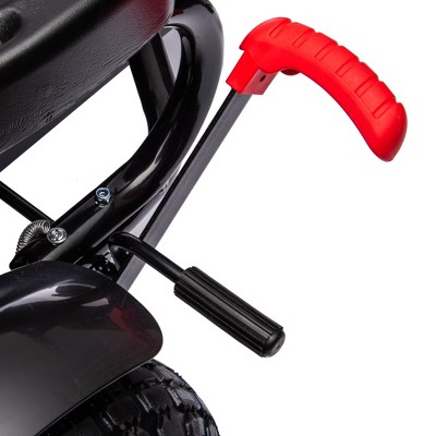 Black Adjustable Kids Pedal Go Kart with Rubber Wheels