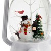 Cesicia 4.7x4.7x8.3" Christmas Plastic/Resin White Lantern With Snowman & Tree - 4 of 4