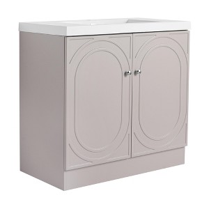 BENCMATE Bathroom Vanities 36 Inch Freestanding Vanity with Resin Sink Soft Close Doors for Bathroom, Beige, 35.4"*19.7"*35.4" - 1 of 4