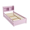 Lycvki Pine Wood Bed with Trundle and Bookcase - 2 of 4