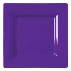 Smarty Had A Party 9.5" Grape Purple Square Plastic Dinner Plates (120 Plates)