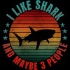 Men's Design By Humans I LIKE SHARK AND MAYBE 3 PEOPLE By punsalan T-Shirt - 2 of 2