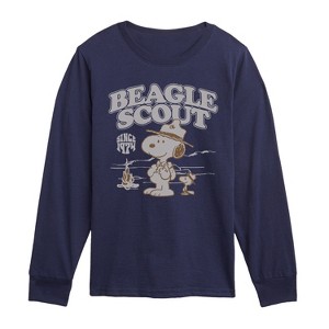 Boys' - Peanuts - Scout Fire Long Sleeve Graphic T-Shirt - 1 of 4