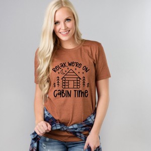 Simply Sage Market We're On Cabin Time Short Sleeve Tee - L - Rust - 1 of 4