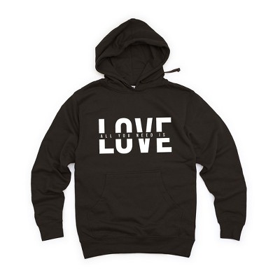 Simply Sage Market Women's Graphic Hoodie Love Is All You Need Split - L - Black