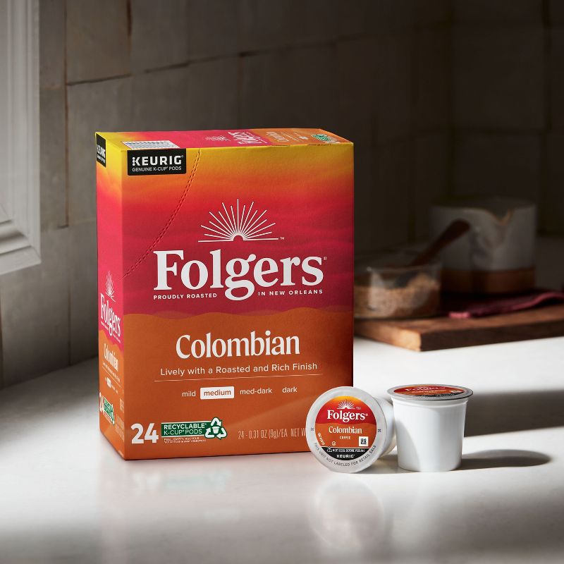 Folgers Colombian Dark Roast Coffee Pods - 24ct, 3 of 14
