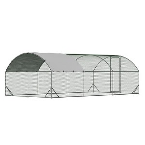 Large Metal Chicken Coop, 9.8 x 6.5 x 6.5 Ft Walk-in Poultry Cage, Chicken Runs Outdoor, Chicken Pen House with Waterproof and Anti-UV Cover - 1 of 4